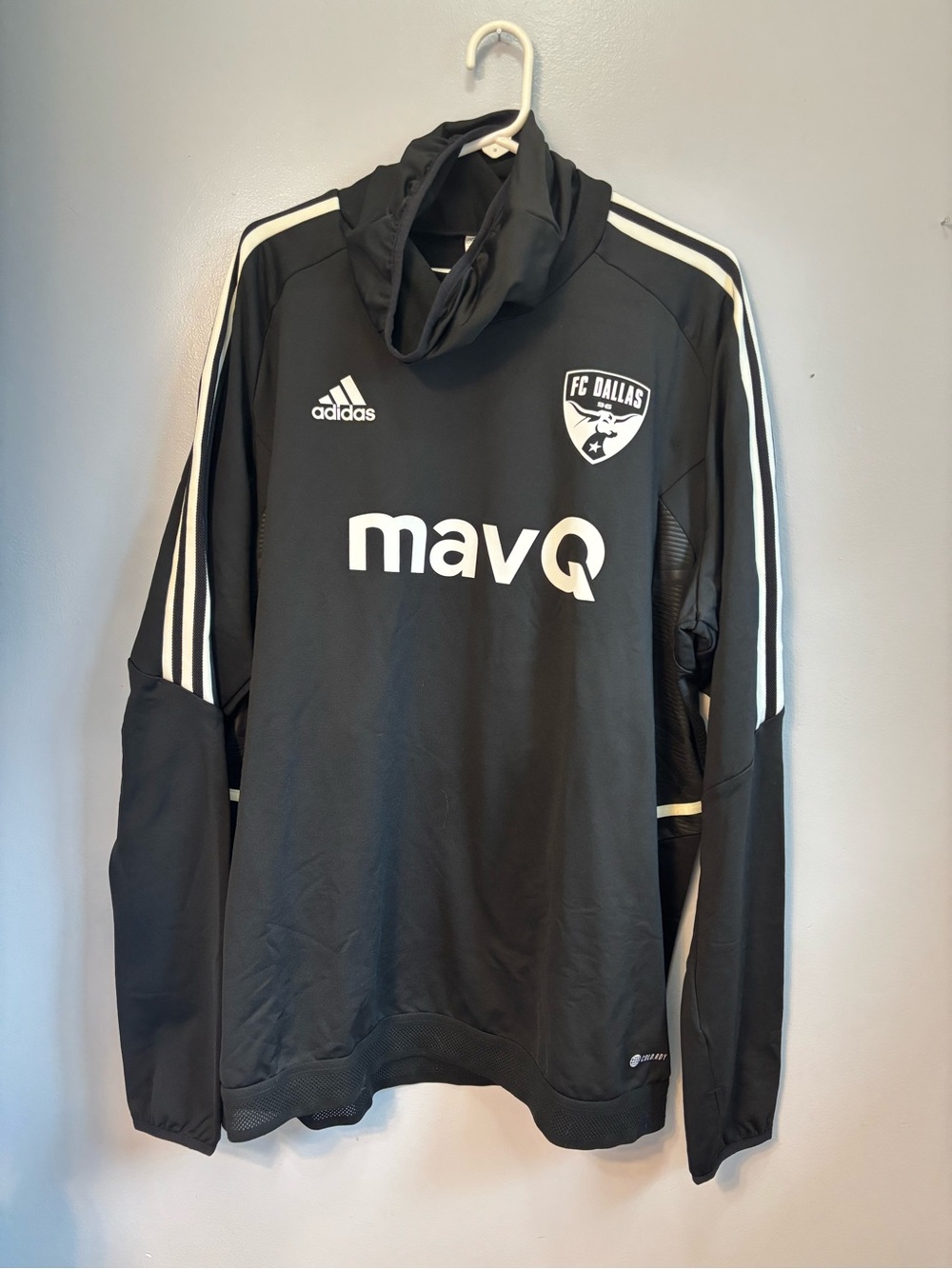 adidas Men's FC Dallas MLS COLD.RDY Pullover Warmup Jacket Black 2XL. NWT